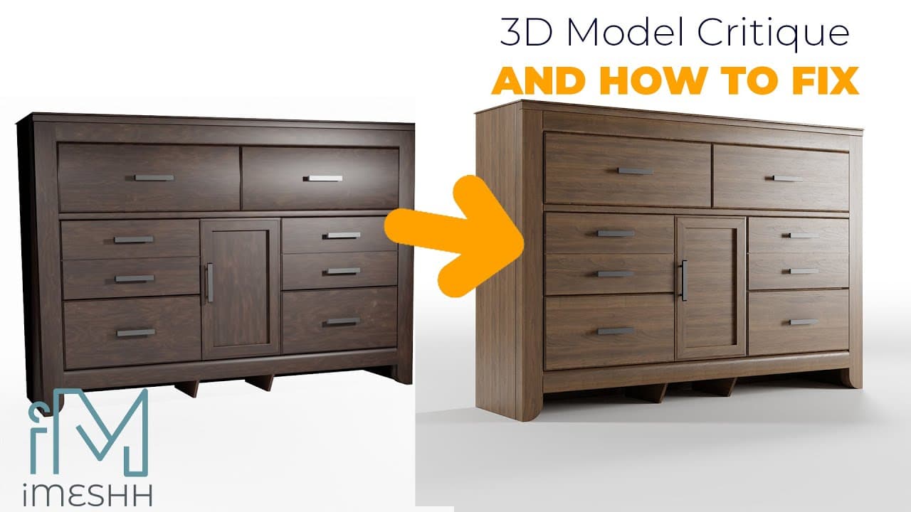 Make 3D Models Sellable: Blender Cabinet Critique & Full Fix