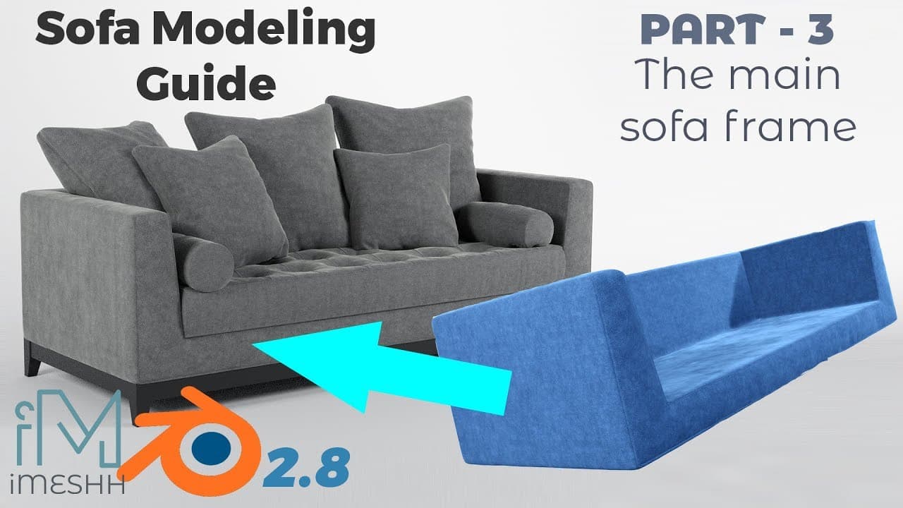 Blender 2.8 Sofa Frame Modeling: Seams, Bevels and Subdiv