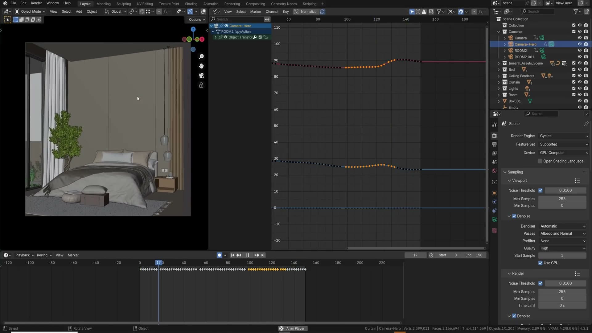 Camera Raw-style node grading exposure, curves and HSL inside Blender's 32-bit pipeline.