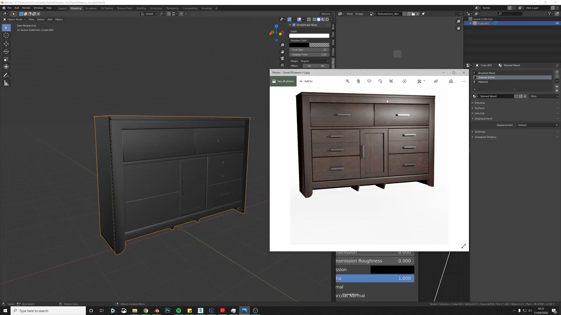 Visible smooth-shading gradient on a panel that should read as a hard, flat surface.