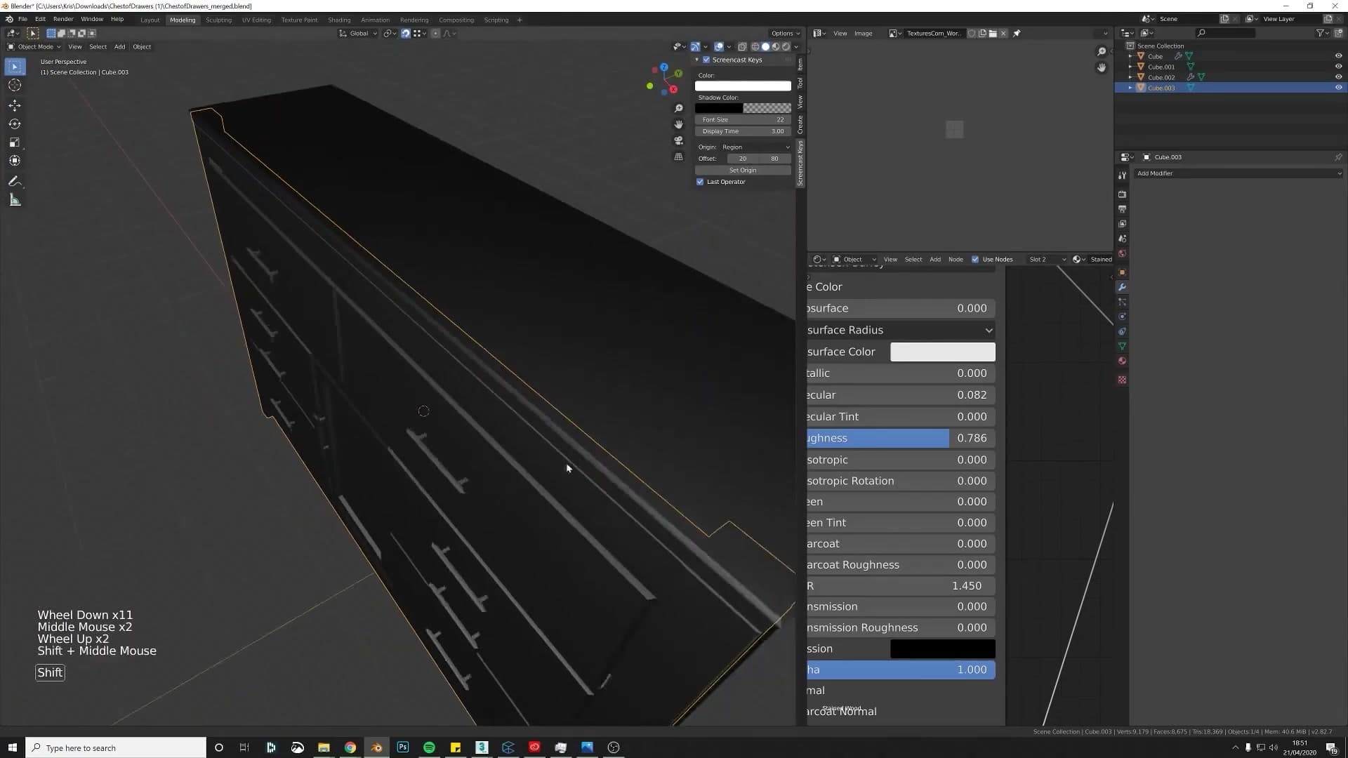 Shading tightens as supporting geometry is added, visible without enabling Auto Smooth.