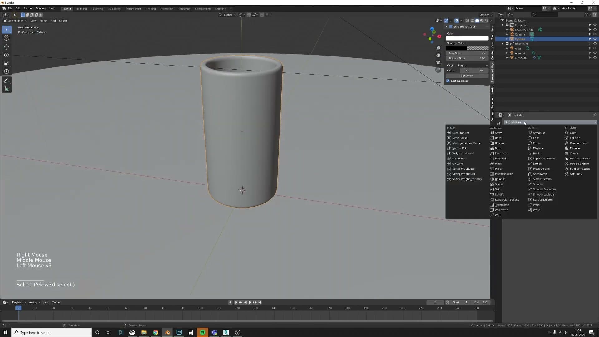 Edge loops added with Ctrl+B, shade smooth applied for the final silhouette