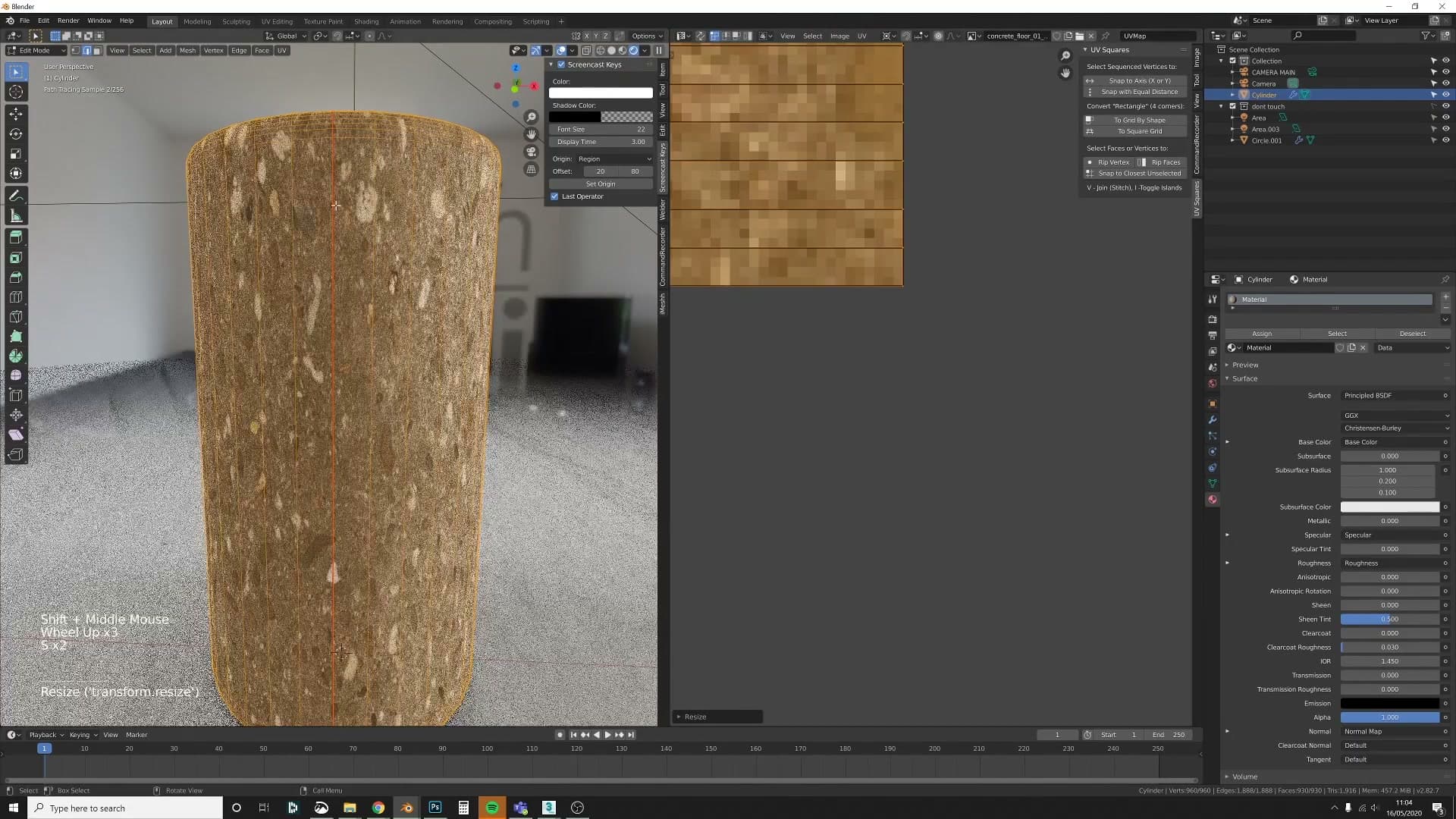 Snapping the UV to the corner and scaling out to the texture edge