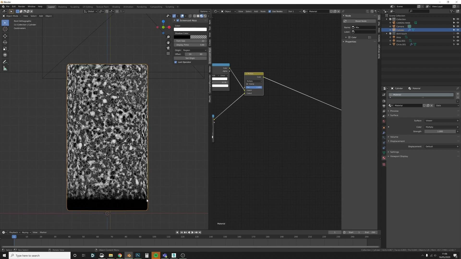 Mix RGB set to Multiply, gradient now has rough real-world edges