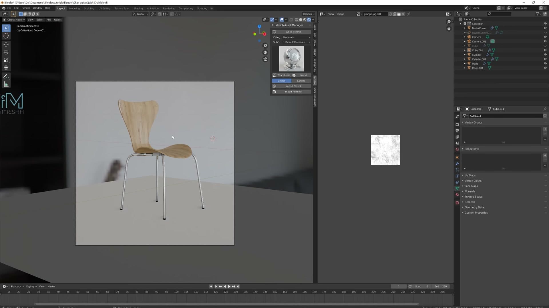 Camera Field of View set to 30 degrees, giving an orthographic-feeling product-shot look.