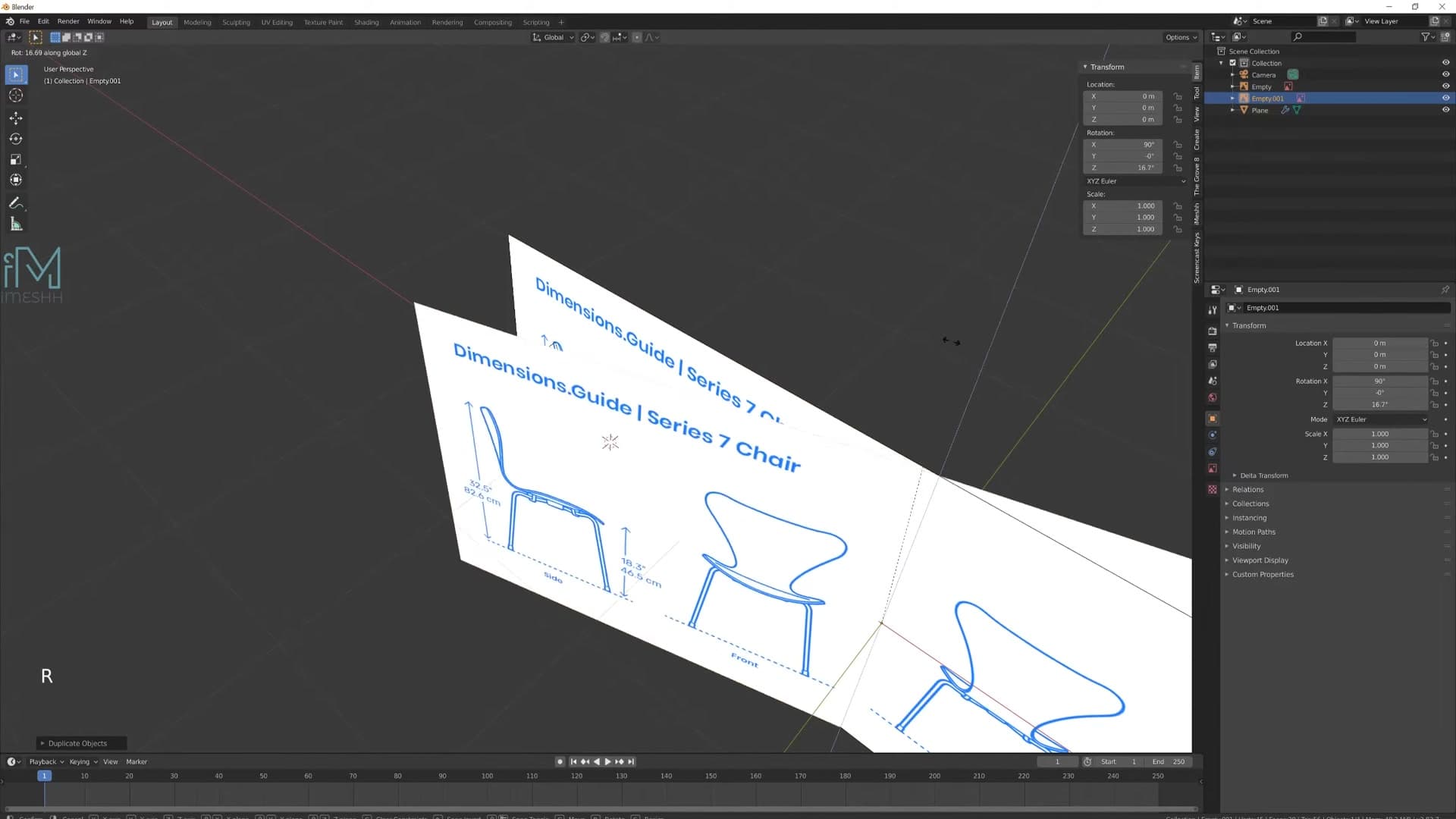 Extrudes traced up the front of the chair, following the reference silhouette.