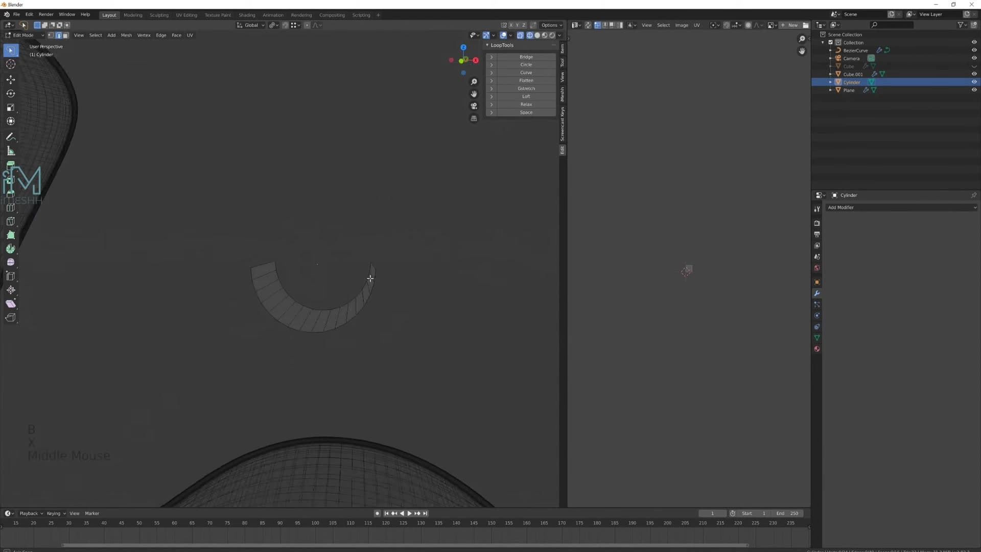 Cylinder scaled along X into the flattened brace shape with rounded ends.