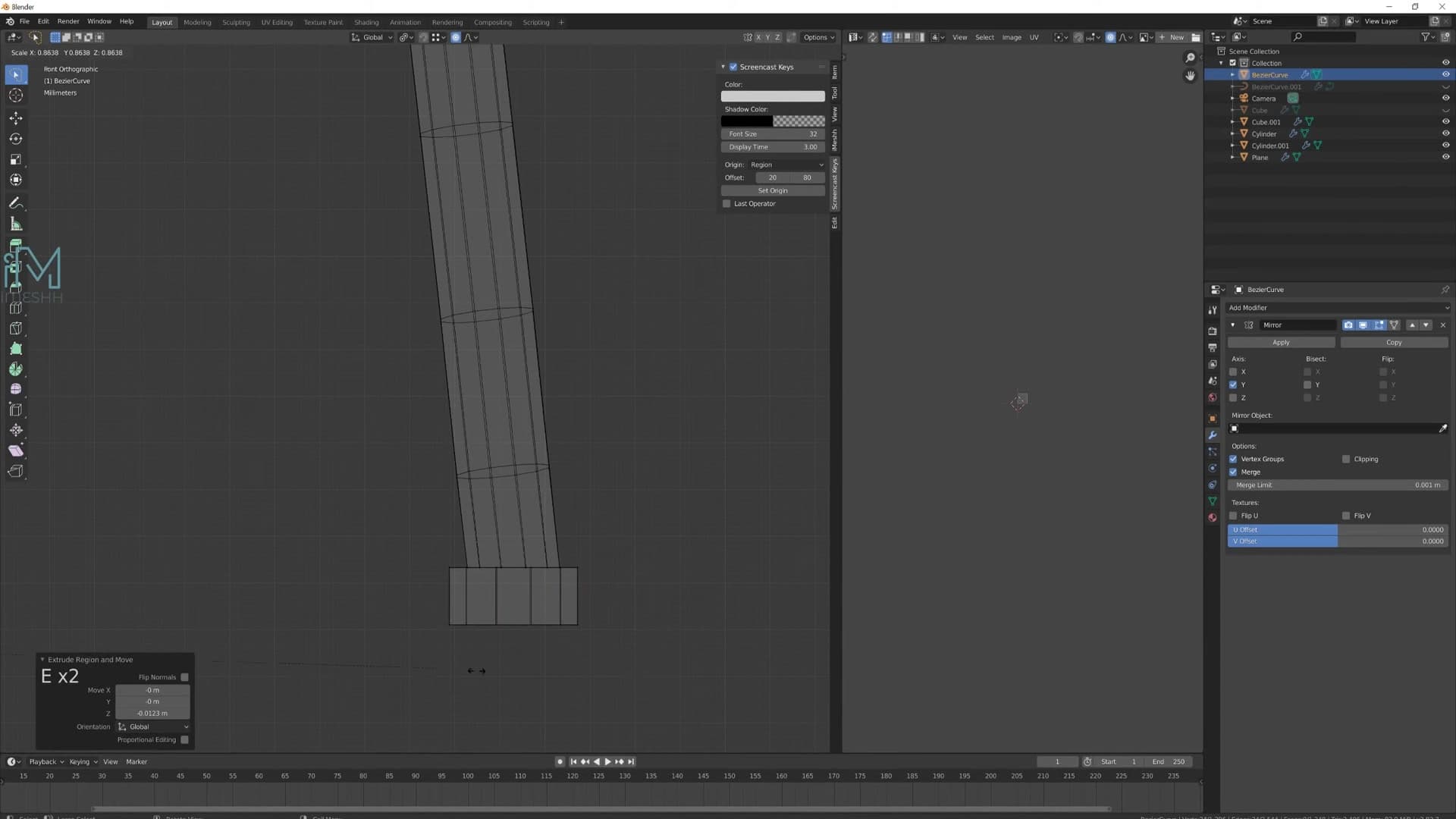 Foot tweaked from the side view so it follows the bow of the leg properly.