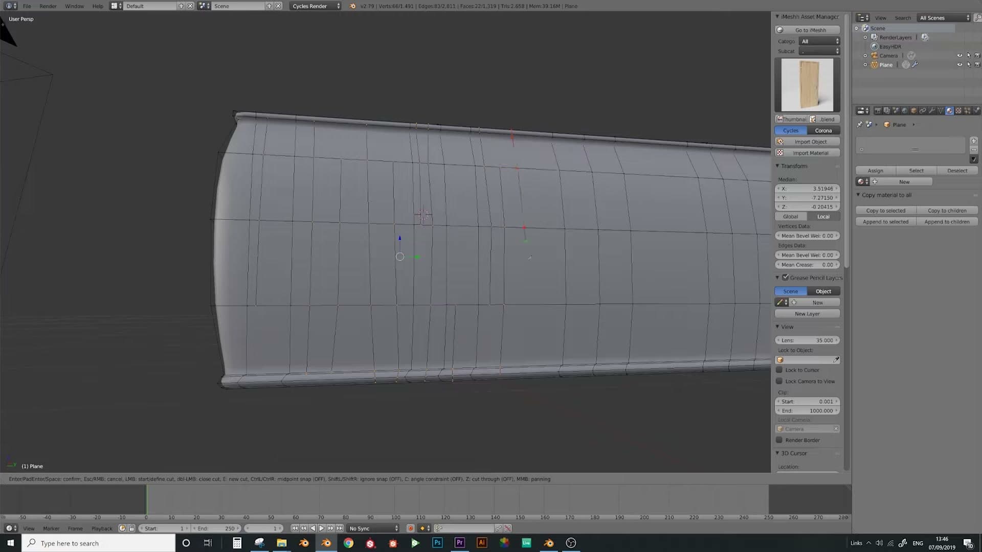 N-gons are everywhere. Fine, because subdivision surface will round them into folds.