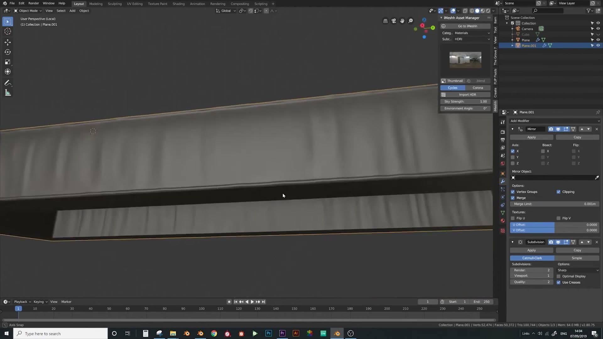 Second pass on a different random set. Alt+S inward to carve recessed creases between the bulges.