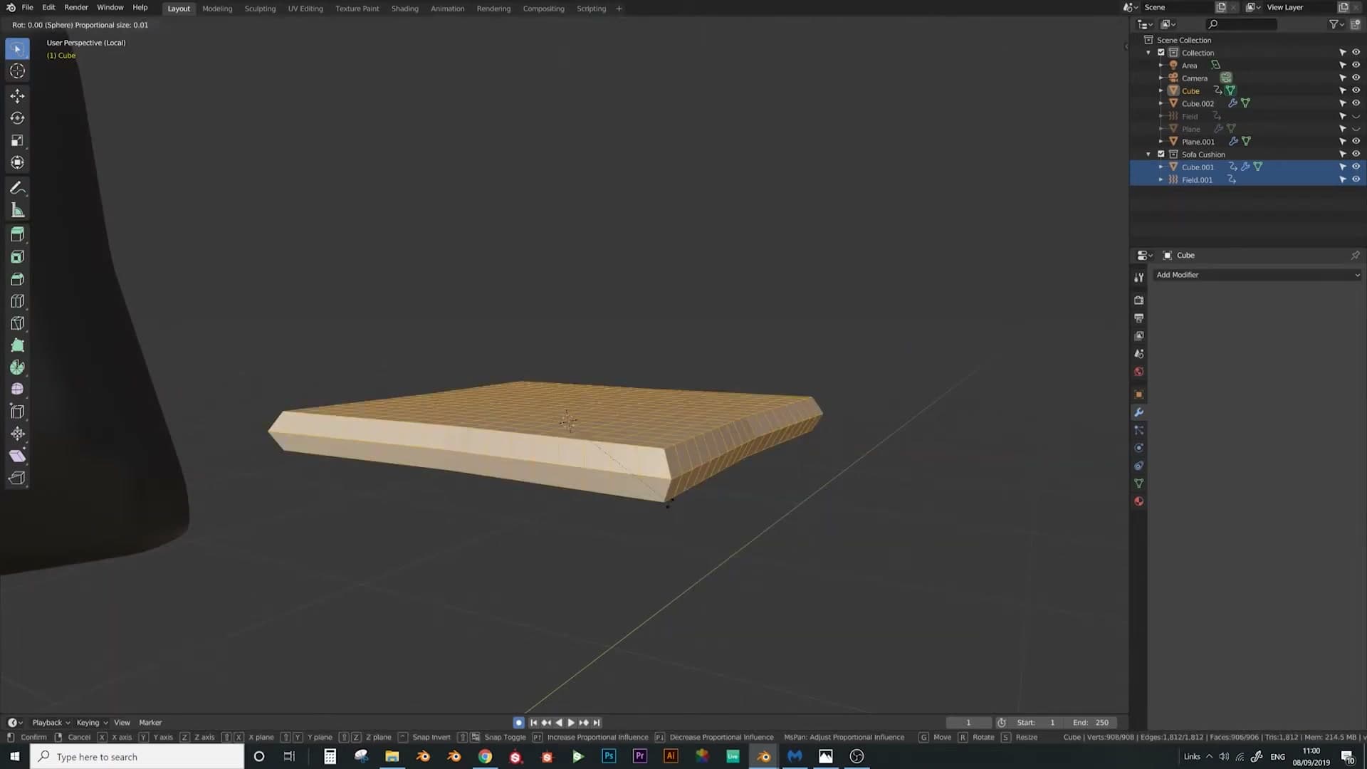Scaling the new edge loops on Z to add a subtle perimeter step.