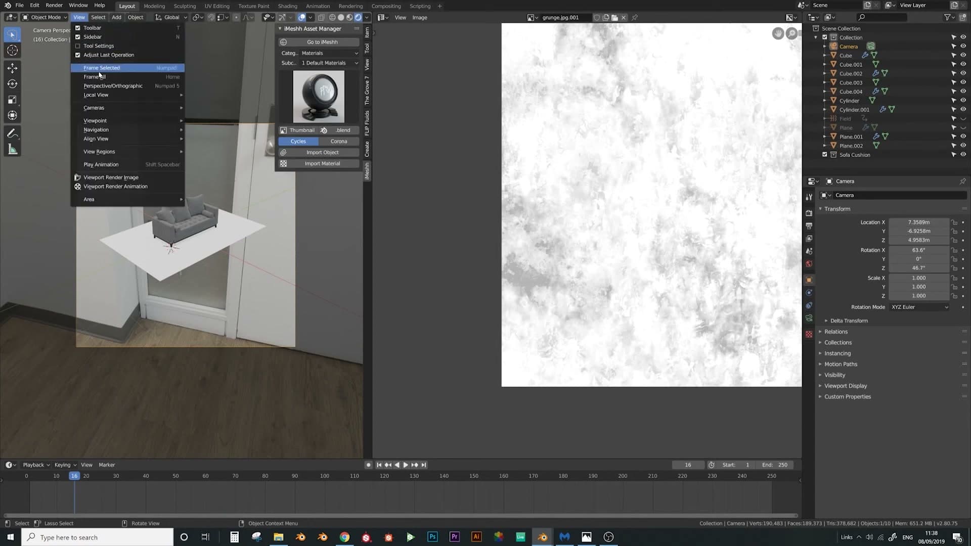 Clear-coat plastic shader applied to the leg, with a missing seam being added back.