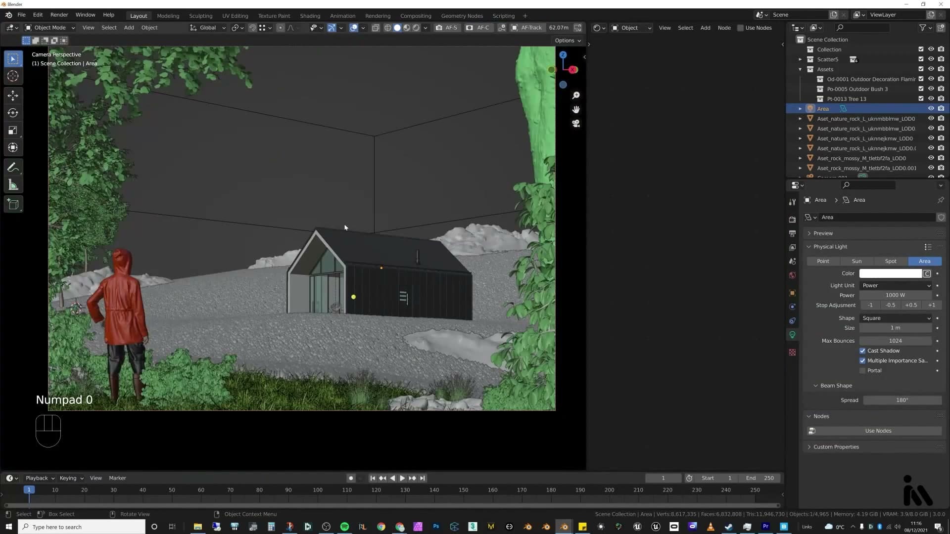 Megascans rock loaded into Blender: already textured, already photoreal in render preview.