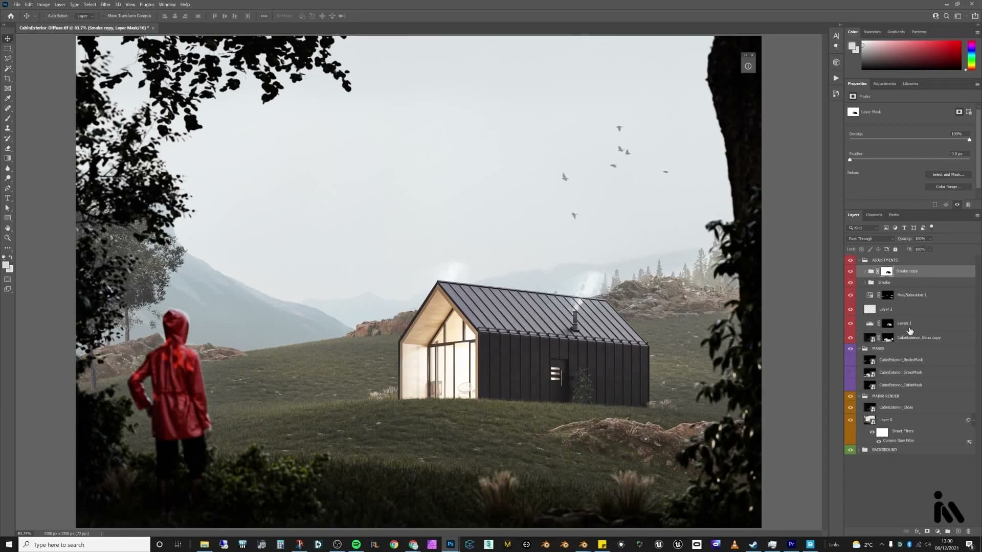 Original Blender render: flat, no plate, no graded contrast.