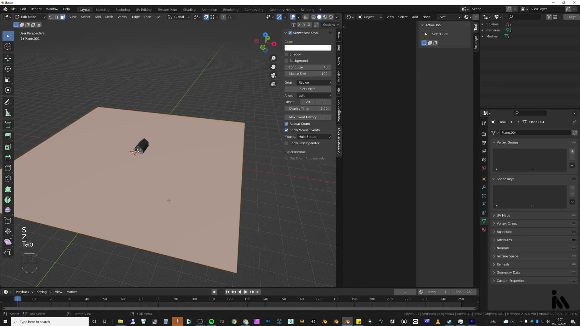 Subdivided ground plane with Ctrl+R loop cuts ready for sculpting.