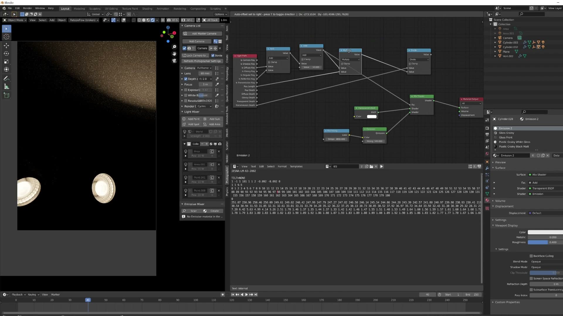 Cranking emission strength to ~10 gives the visible disc enough punch to drive a clean glare effect in the compositor.
