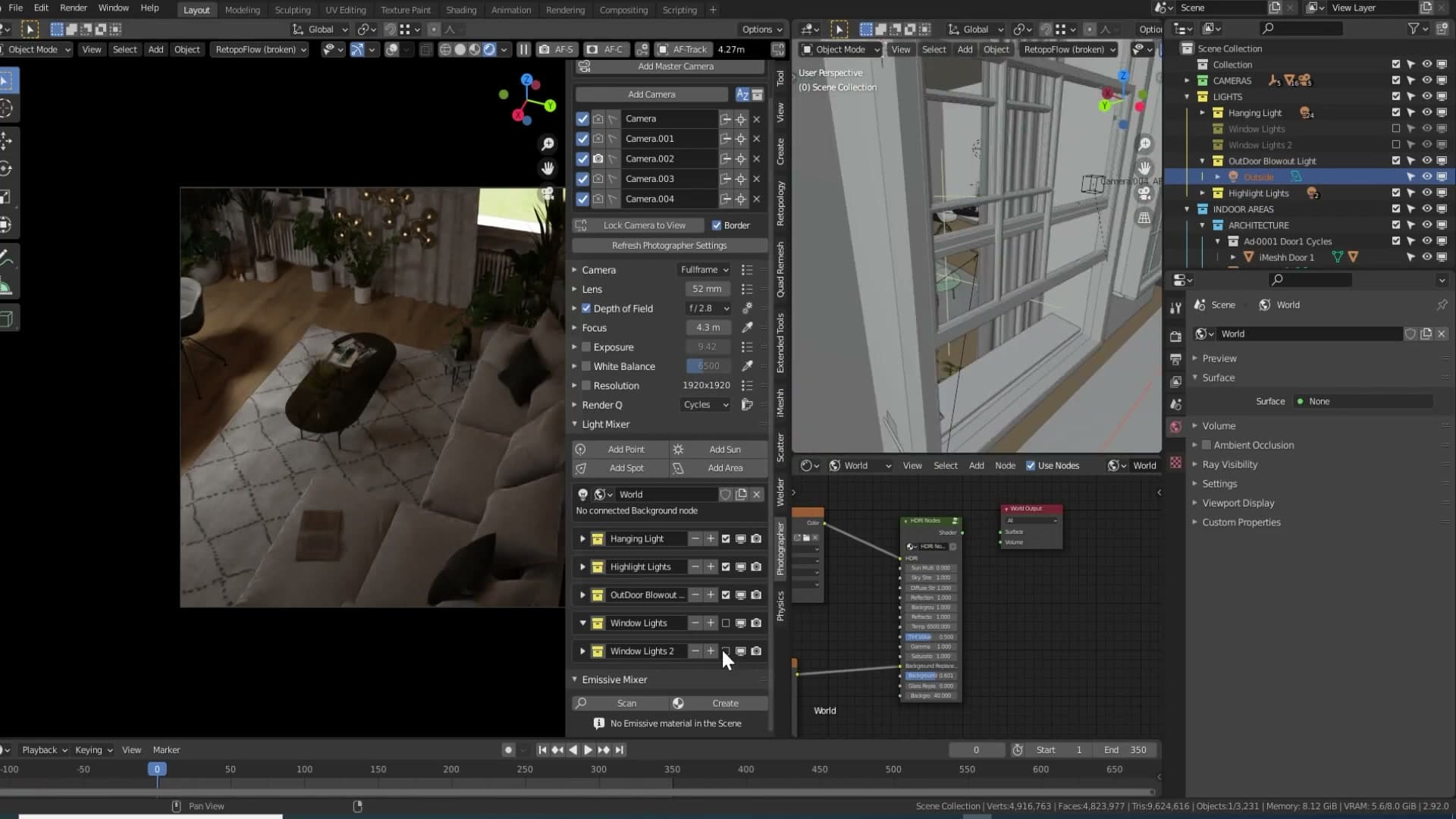 3ds Max comparison: a light visibly disabled but still in the scene