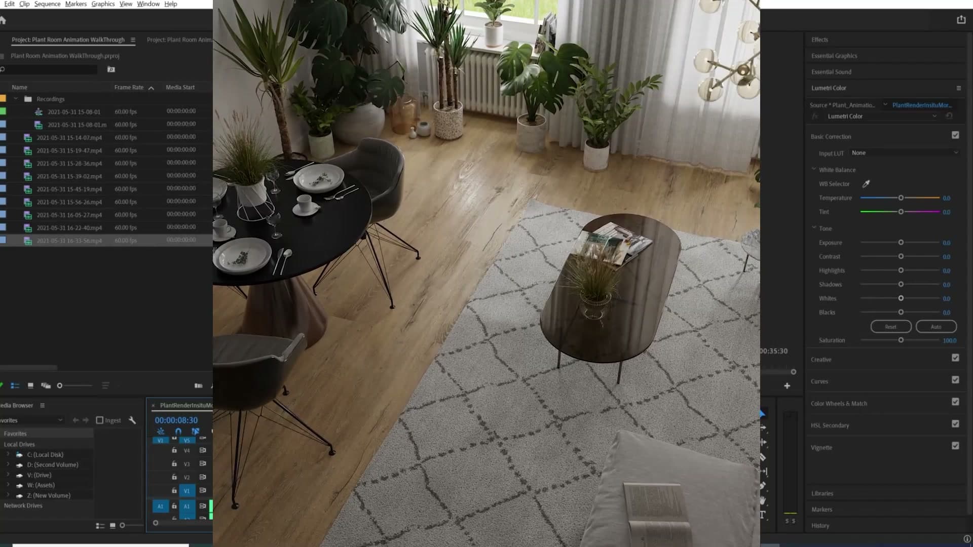 Slow camera move where the 60fps benefit is far less obvious
