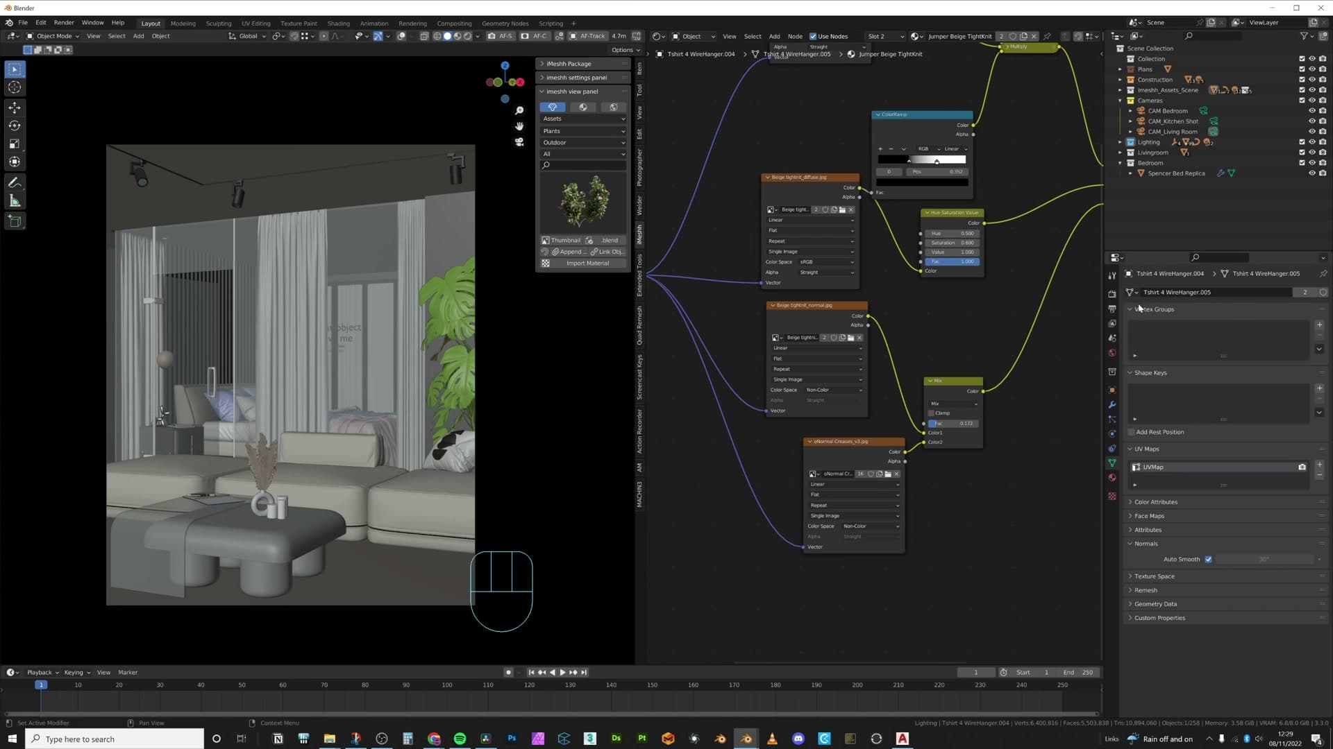 Render Properties showing Simplify Texture Limit set to 2K, the single biggest VRAM win for archviz.