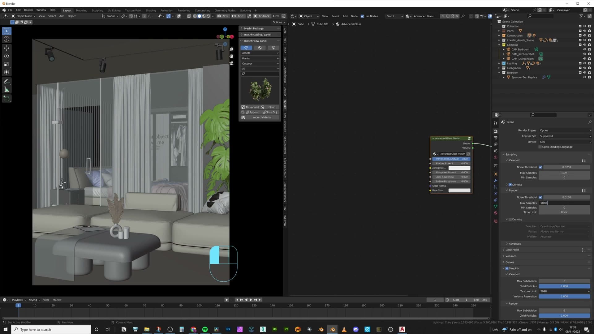 Stripping roughness and normal maps off a wardrobe item buried behind two layers of glass, invisible at distance and expensive in VRAM.