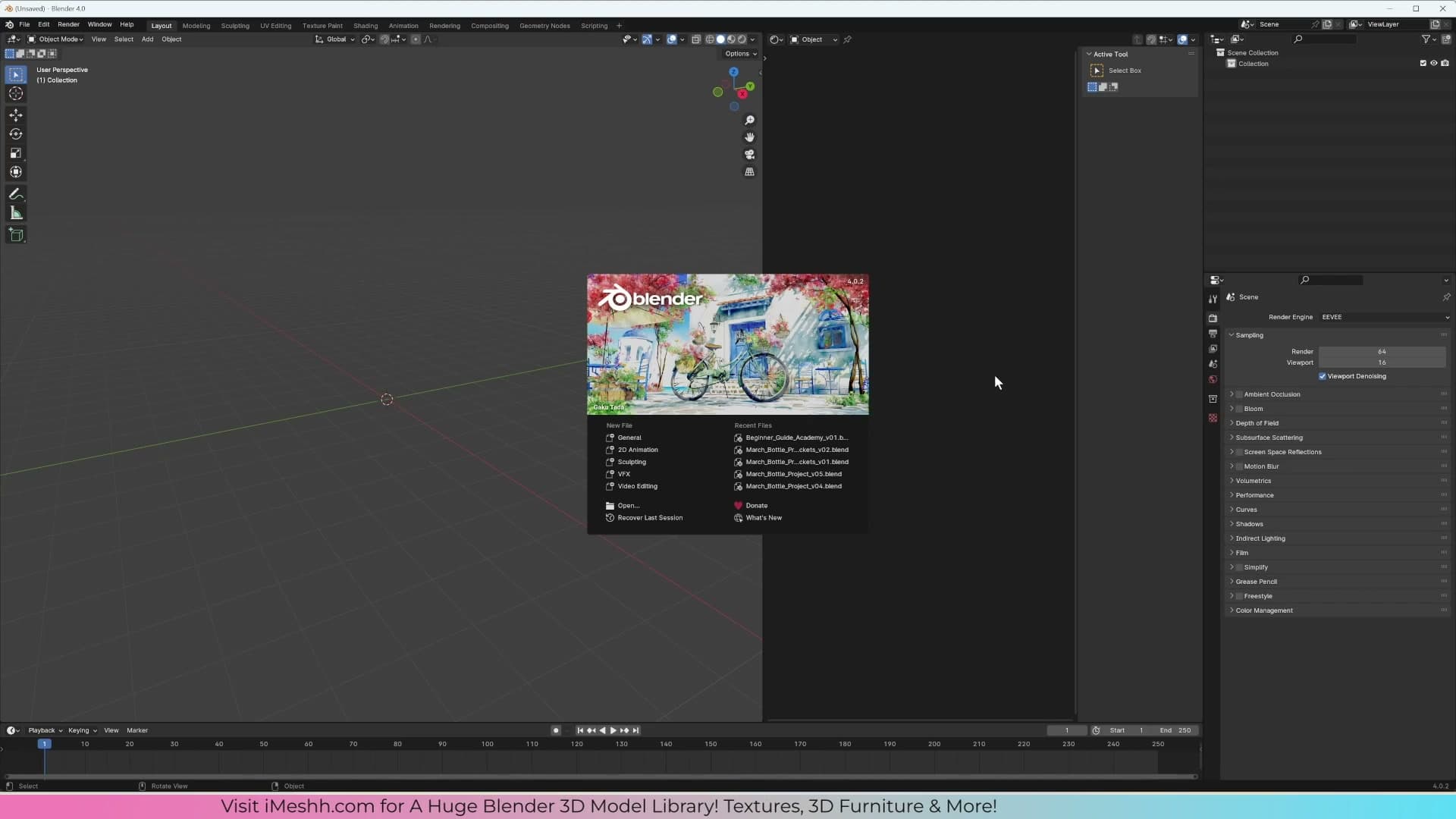 The recommended download: the latest stable Blender 4.0 build straight from the homepage.