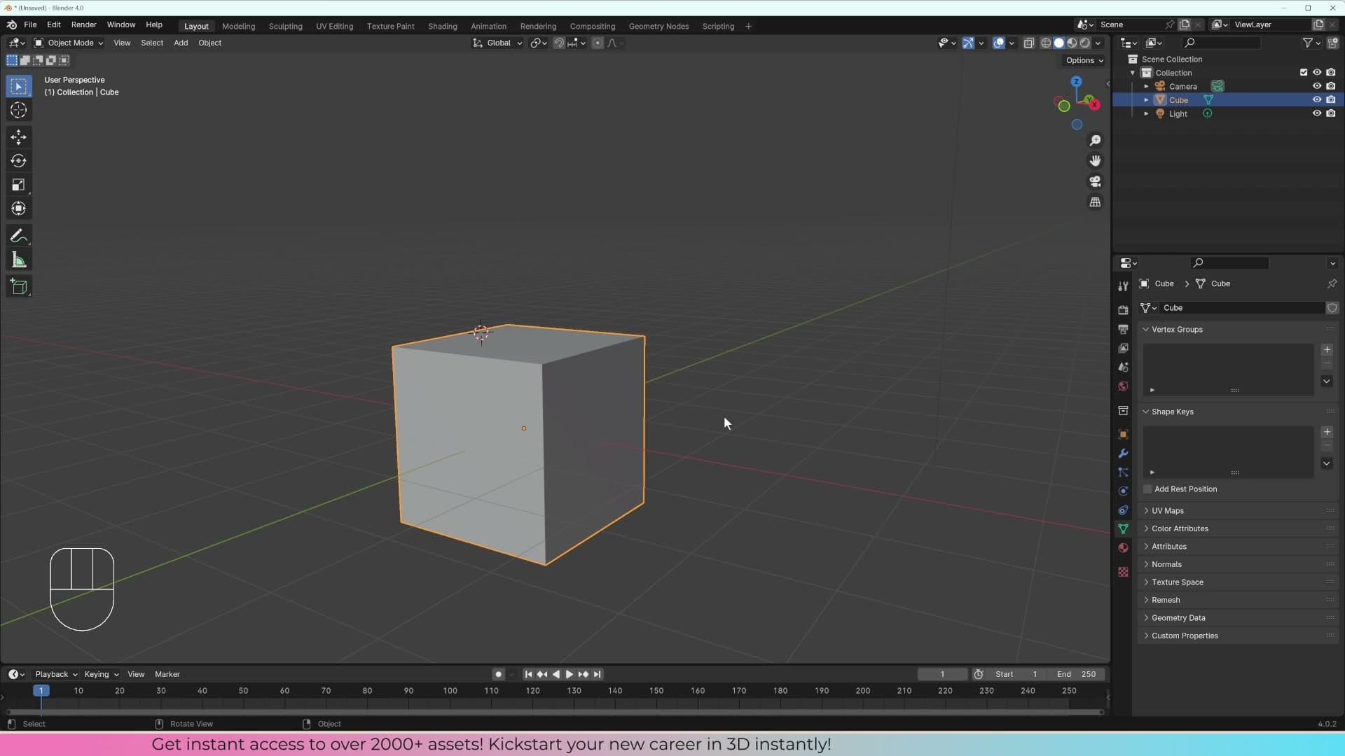 R X 45 rotates the cube exactly 45 degrees around the X axis.