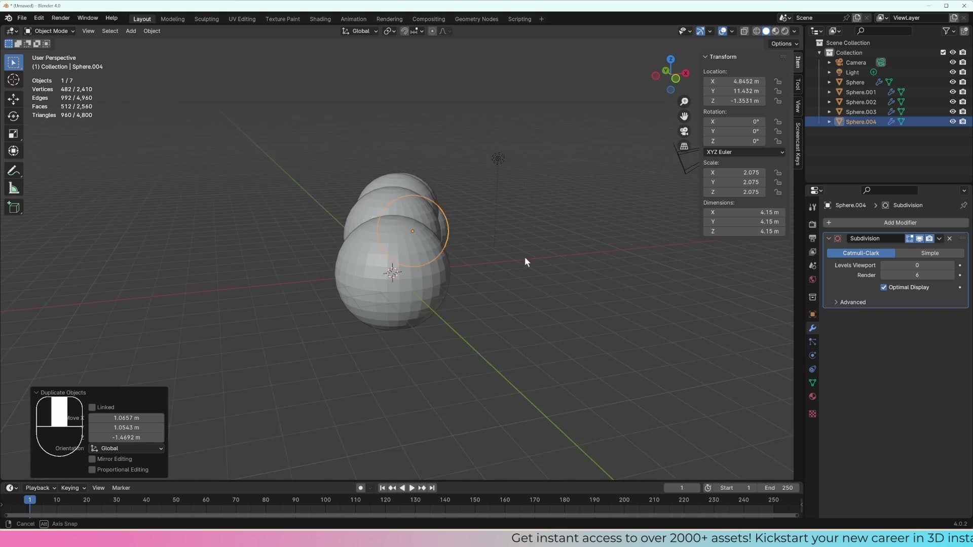 Outliner visibility toggles. The screen icon controls viewport visibility; the camera icon controls render visibility.