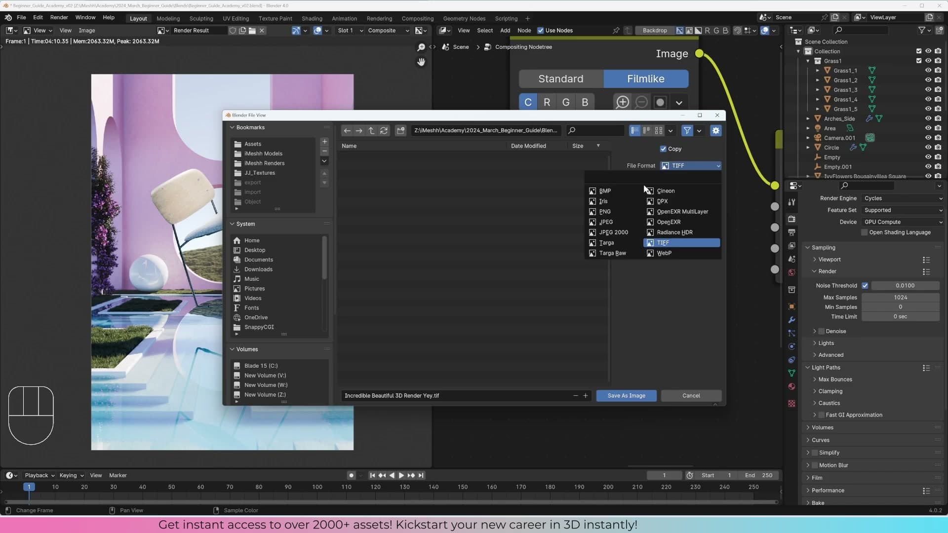Format chooser showing TIFF 16-bit for editing and JPEG for final delivery.