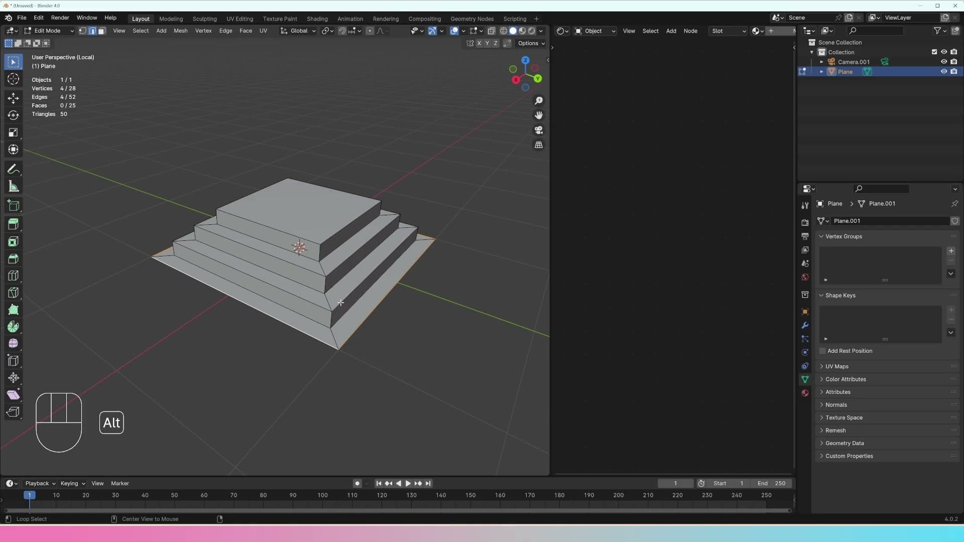 Loop select fails on T-junctions because Blender can't decide which direction the flow should travel.