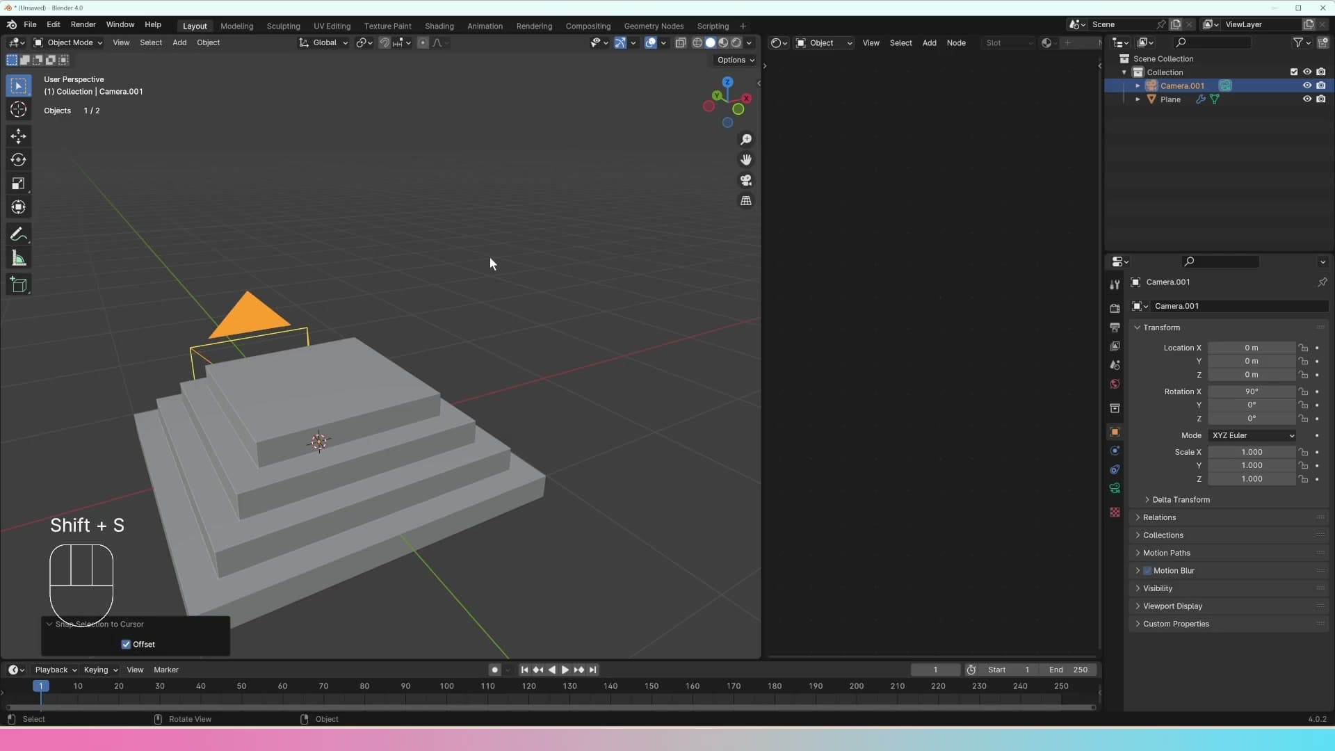 Shift+S → Selection to Cursor pulls objects back to the world origin for easier alignment.