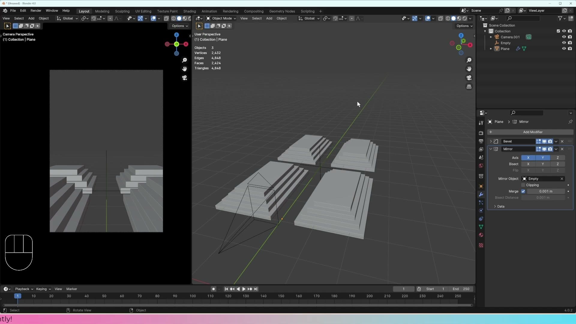 Adding a 32-vertex circle from the Shift+A mesh menu.