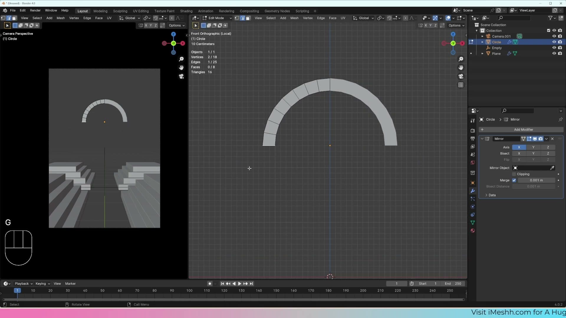 Mirror modifier added; deleting one whole side now mirrors instantly from the other half.