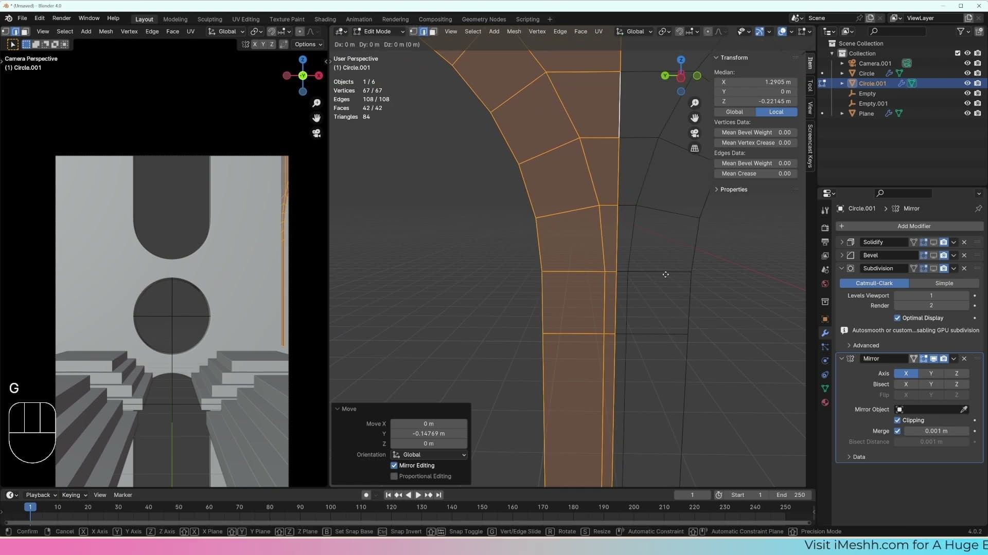 The Clipping option on the Mirror modifier. Vertices on the centre line are held in place so they can't pass through each other.
