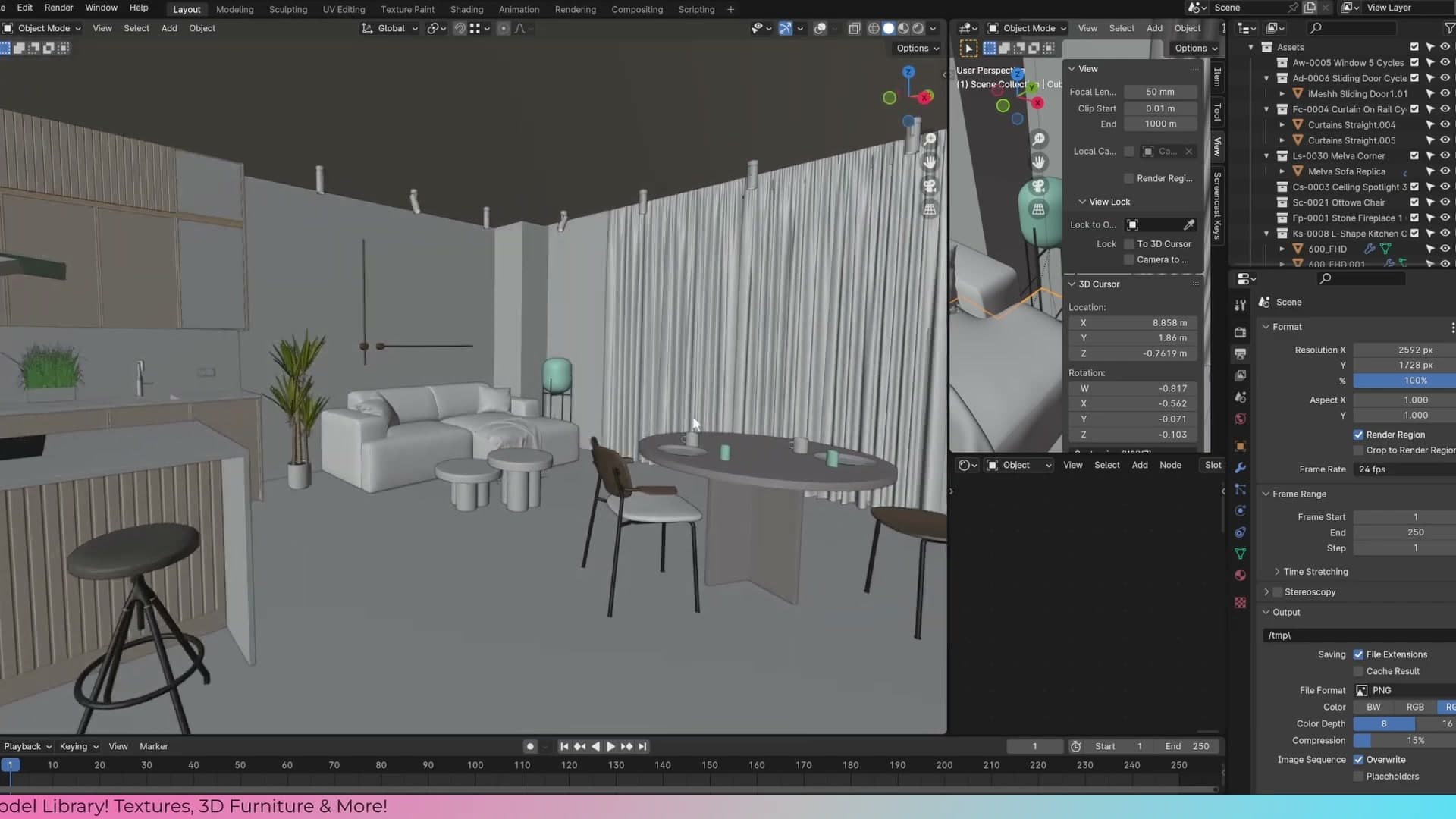 Viewport pulled wide showing how unfinished the area behind the camera is, and why that's the right choice.