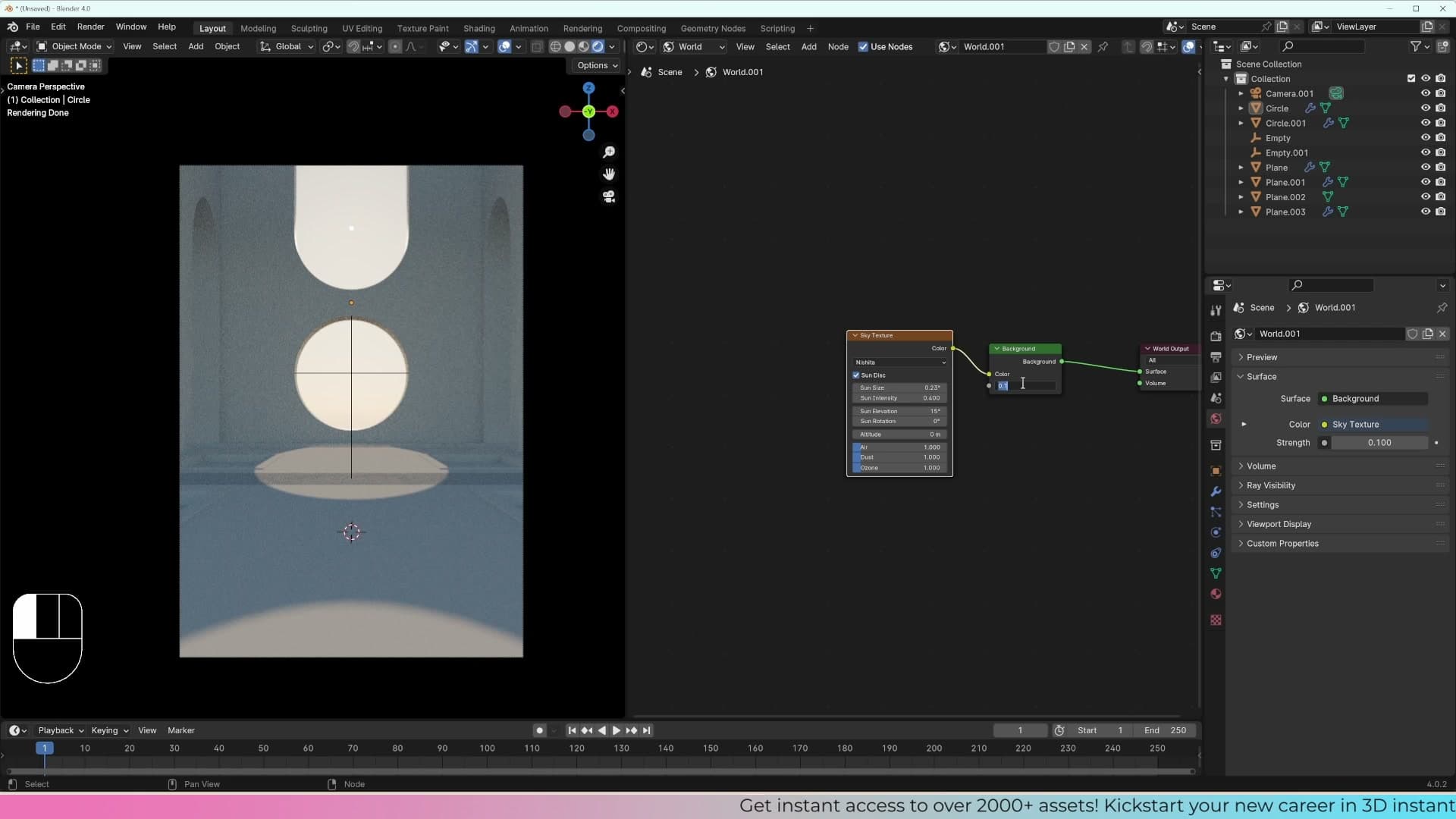 Sun Size 0.5, Elevation 31 degrees, my chosen lighting baseline for the scene.