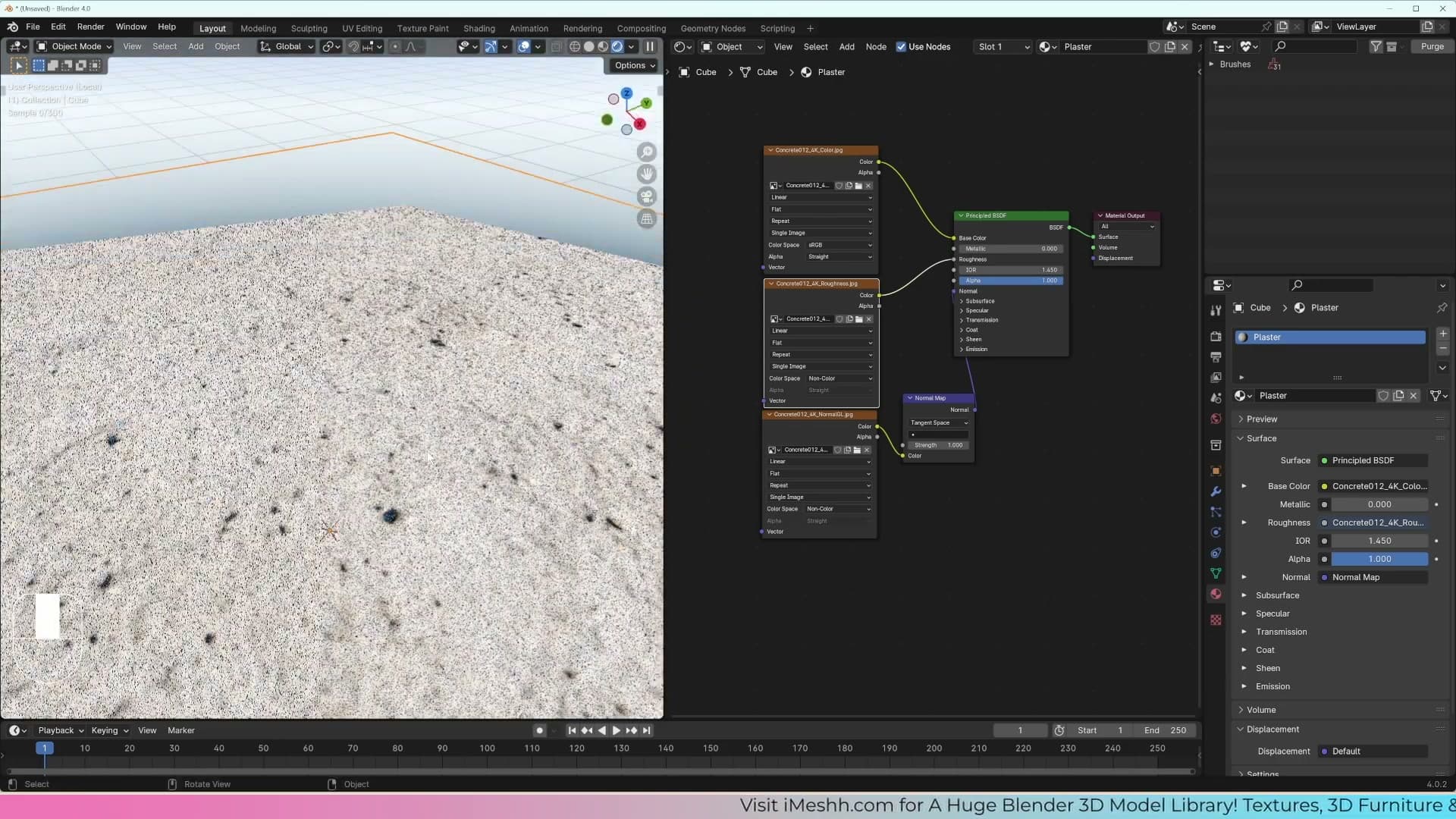 Render preview showing the faked surface bumps the normal map produces.
