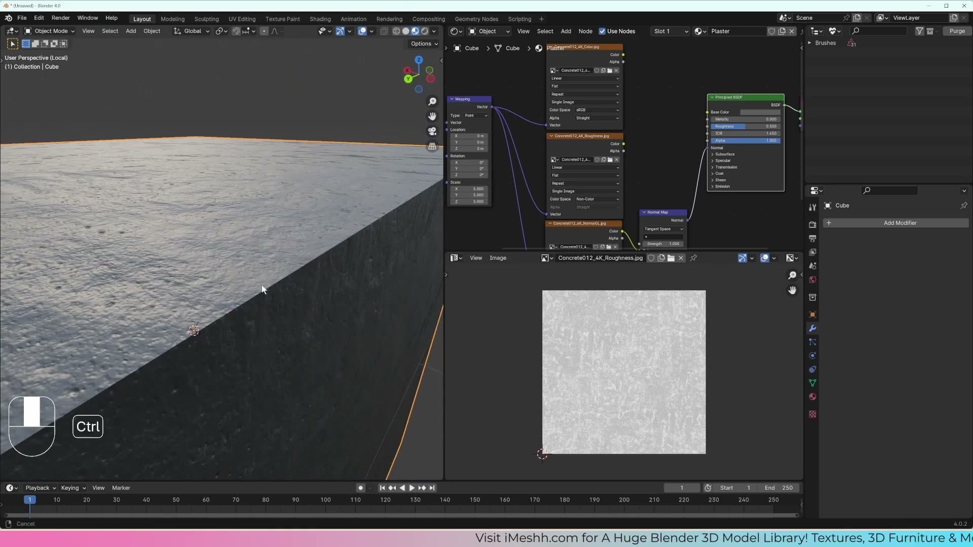 Cube unwrapped neatly in the UV Editor, with the red seam edges defining the cuts.