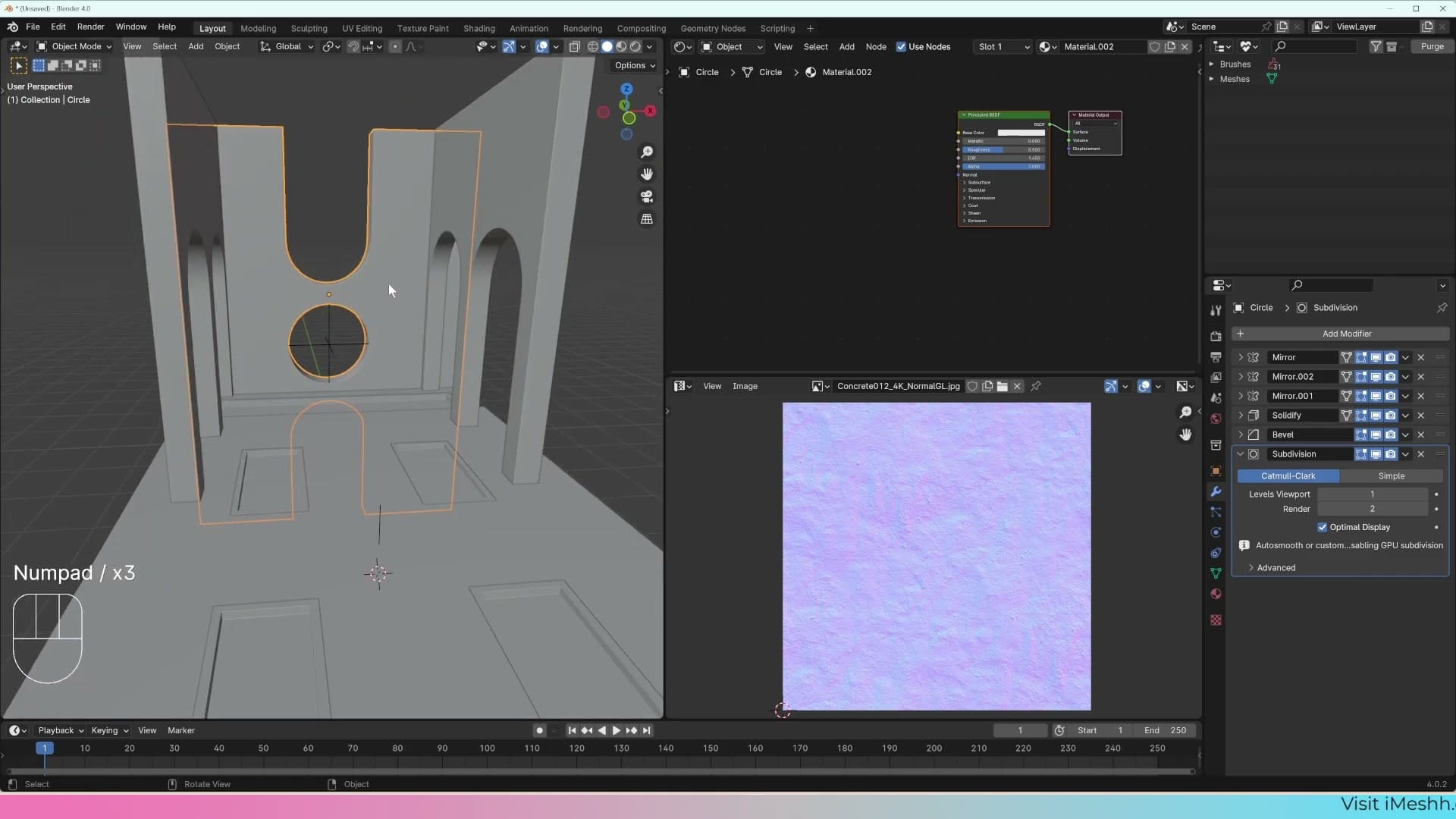 Roughness pushed higher and Normal Map strength dropped to 0.5 for subtler surface detail.