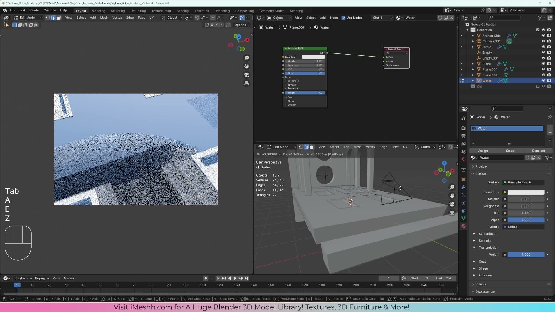 Even though the water is a single plane, Blender treats anything behind it as inside a volume.