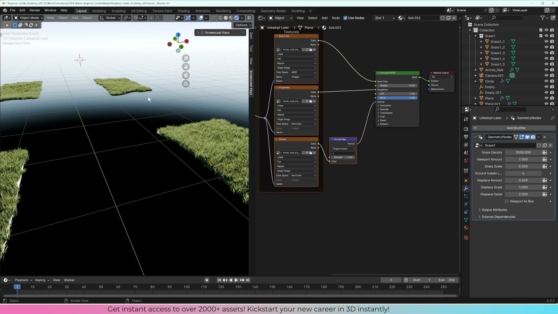 Density raised to 3500 to fill in gaps without choking the viewport.
