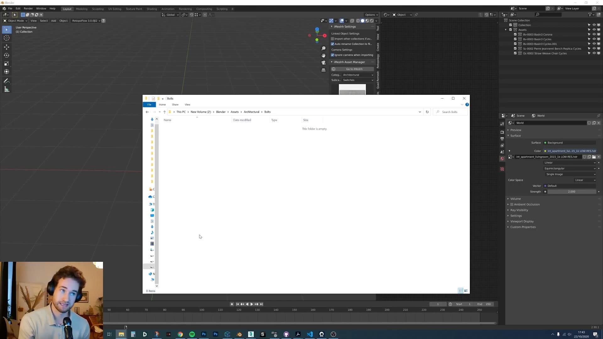 Clicking Make scaffolds the full archviz folder hierarchy inside an empty directory so you can start populating it.