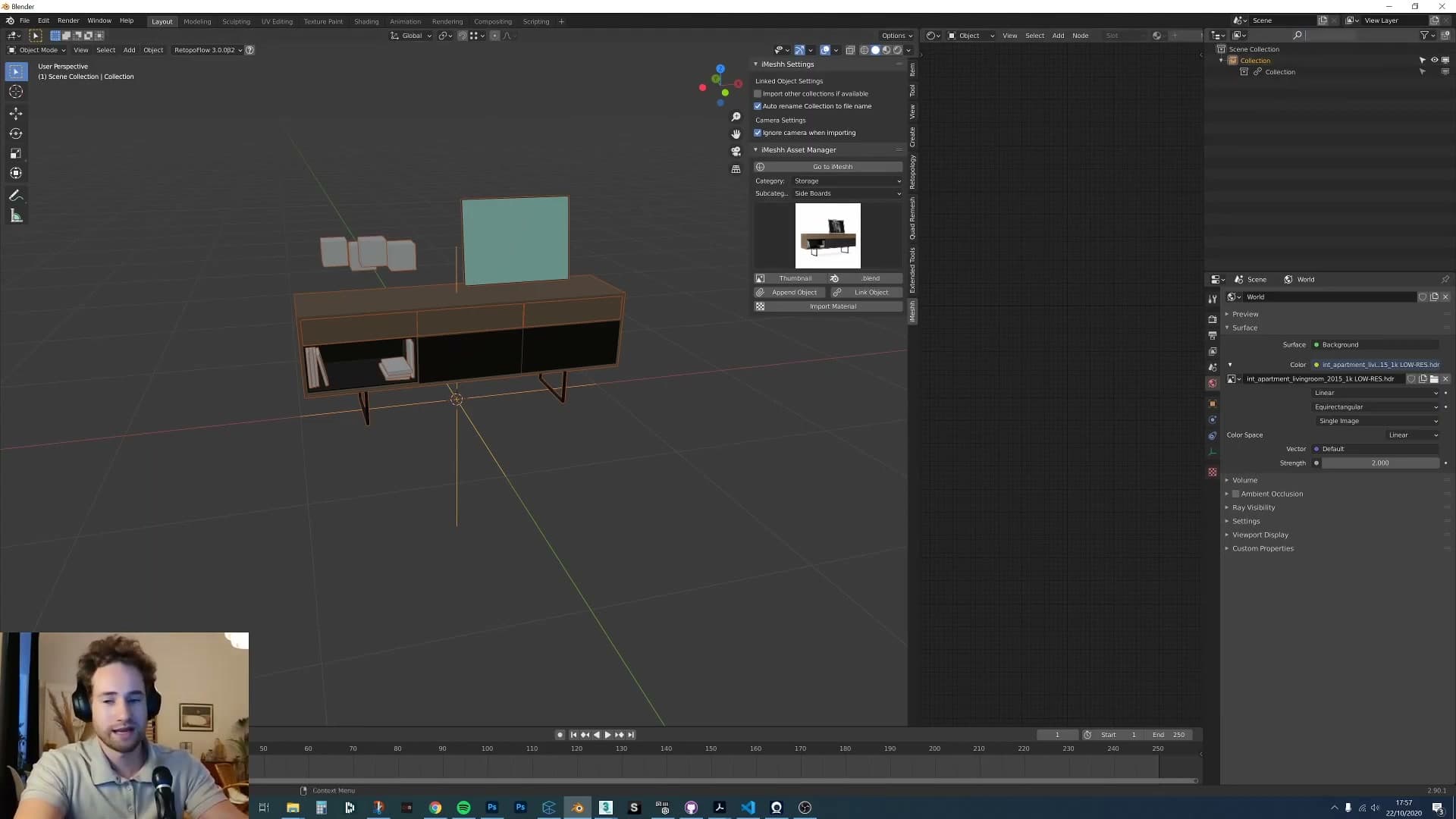 The add-on renames the imported 'Collection' to the asset's blend file name so the outliner stays readable.