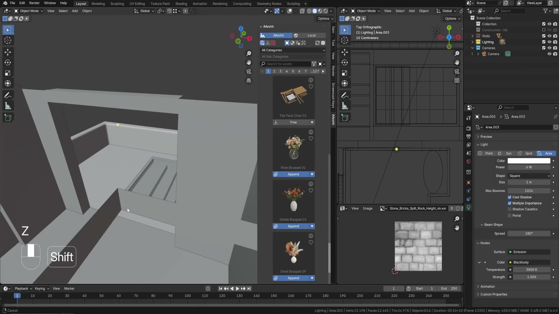 Sliding door asset appended and scaled into the opening
