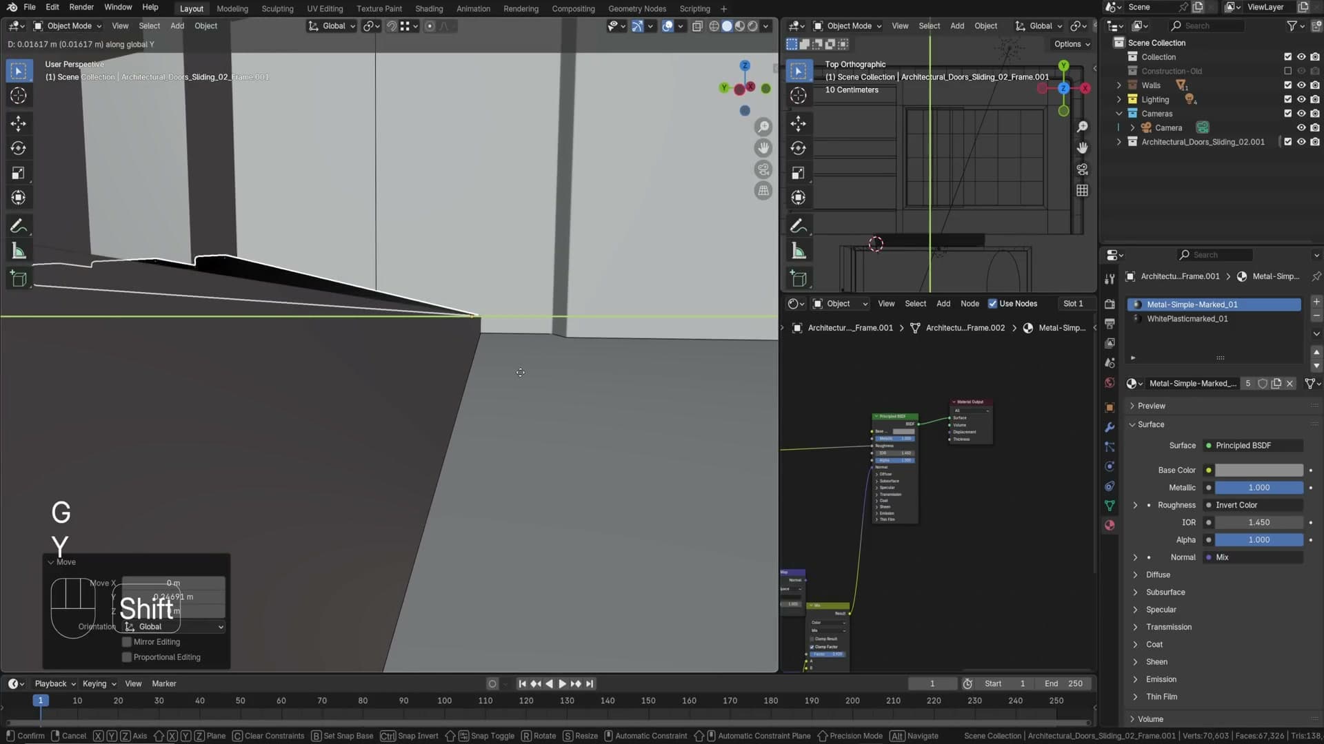 Reusing existing geometry as a thin metal nosing on the step
