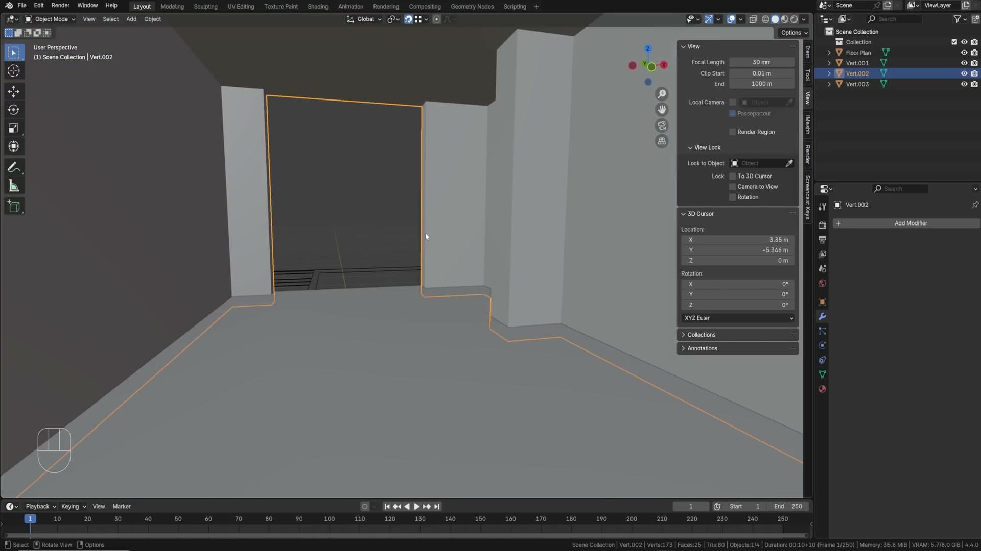 Selecting the bottom edge ring to create the floor