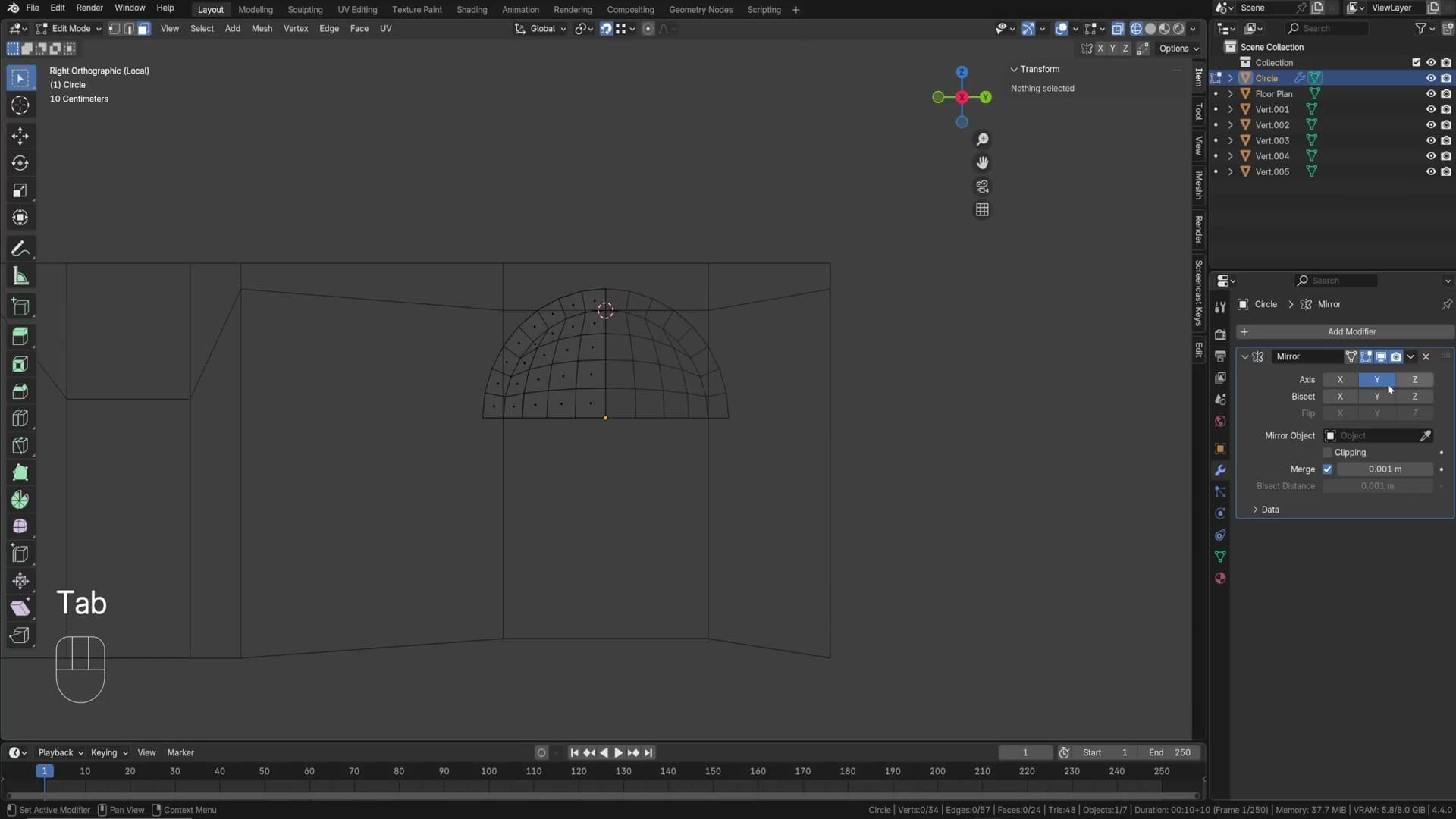Mirror modifier on Y axis so only one side needs editing