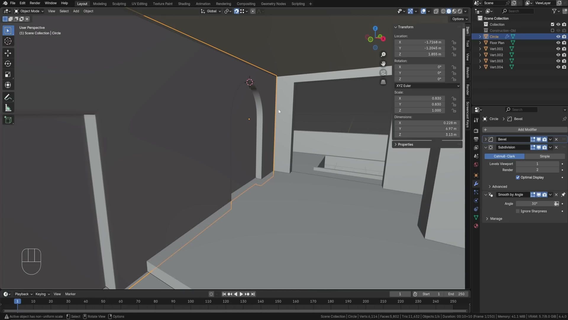 Separating wall faces into independent objects