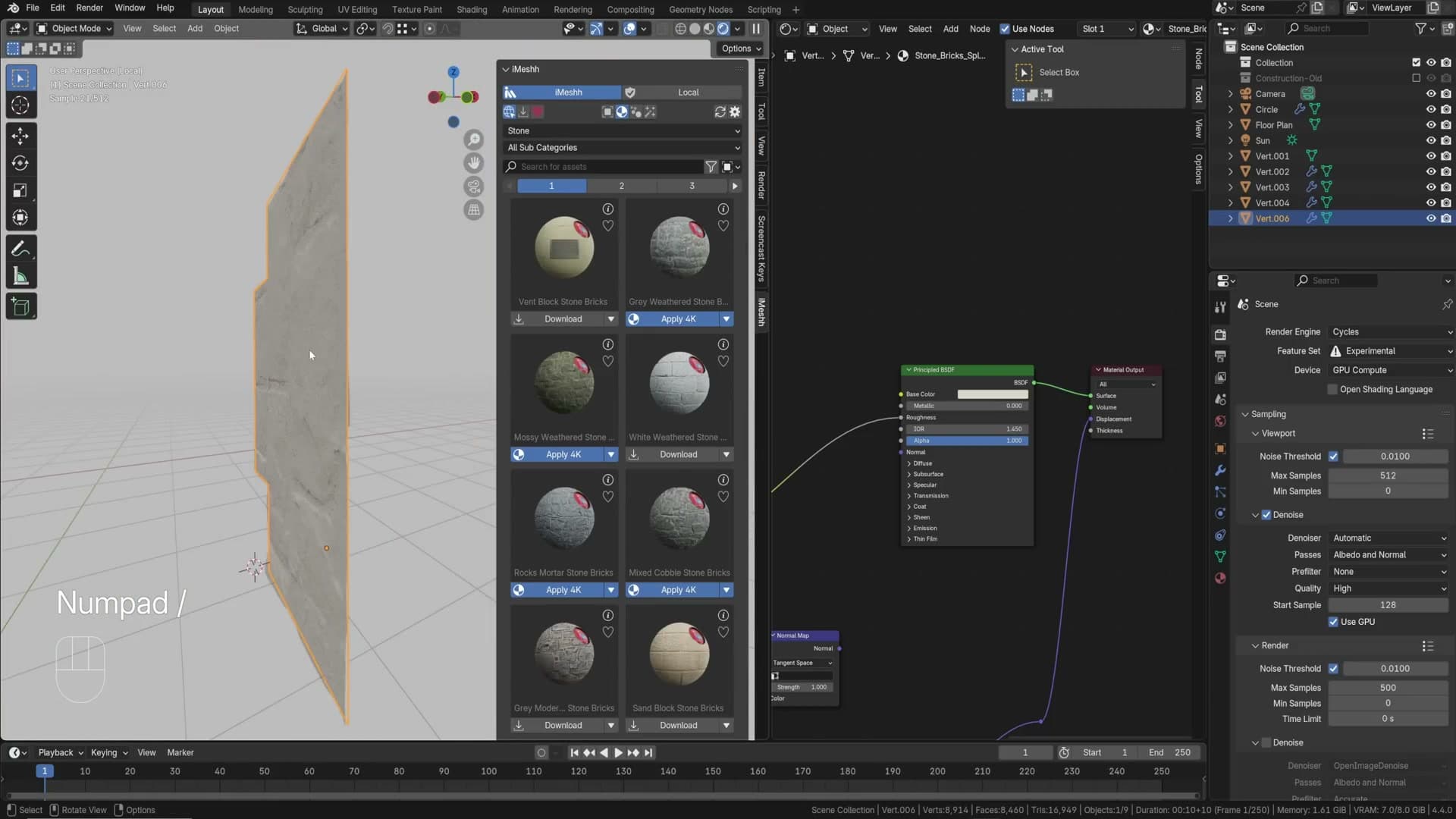 Cycles Experimental feature set enabled