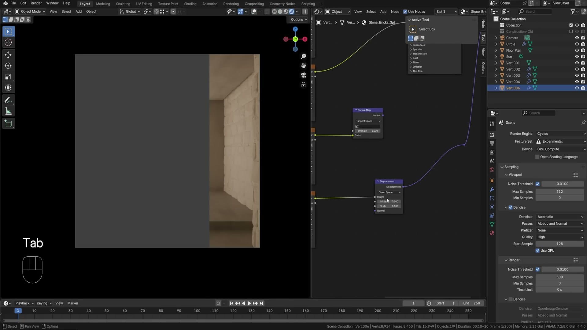 Subdivision modifier on top, set to Simple, adaptive subdivision enabled