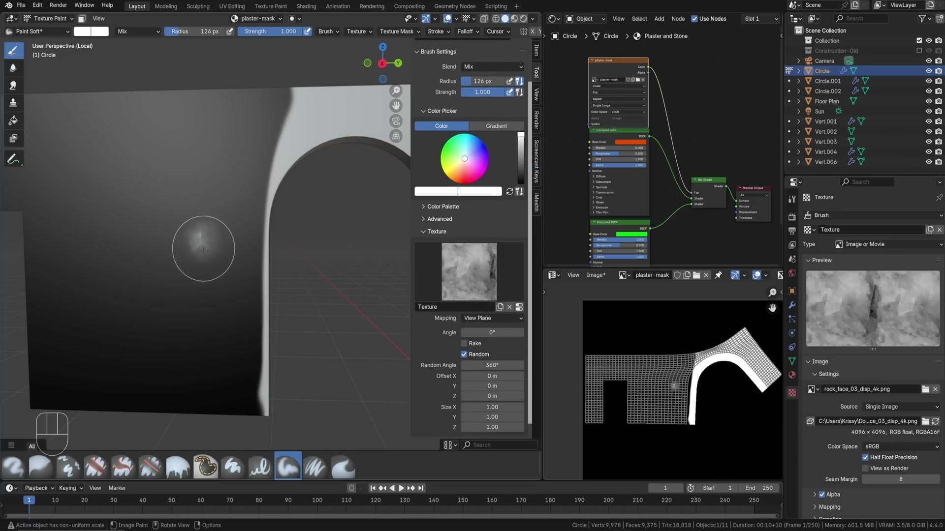 Loading Rock Face 3 displacement PNG as the brush texture